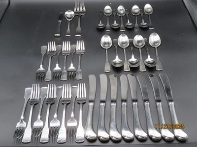 40 ONEIDA CUBE MARK *AMERICAN COLONIAL* STAINLESS FLATWARE!  8 SETS +SRVG PCS - Image 1 of 4