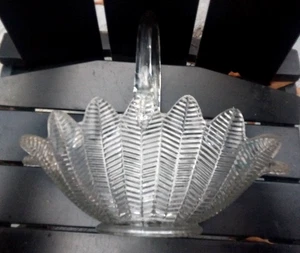 Vintage 50er Jahre LE Smith Feder & Farn großer Glaskorb - Bild 1 von 4