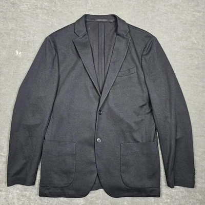 Uniqlo Blazer Mens Large Black Slim Fit Knit 2 Button Patch Pocket Jacket Casual - Image 1 of 4