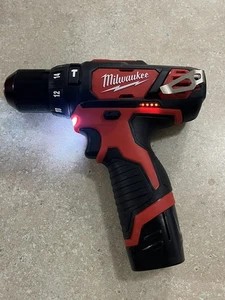 MILWAUKEE  12V 3/8" 2408-20 HAMMER DRILL/DRIVER W/ BATTERY - Picture 1 of 7