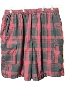 Pantaloncini cargo YAGO uomo vita elastica coulisse vestibilità rilassata a quadri 5XL - Foto 1 di 5