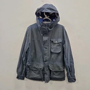 Barbour Stratus Camo Waterproof Breathable Navy Rain Hooded Coat Jacket Small - Picture 1 of 10