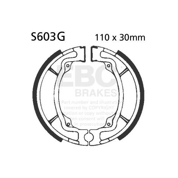 EBC Grooved Brake Shoe Set (5) Rear Right for Kawasaki KLX 110 R 2002 - 2023 - Image 1 of 1