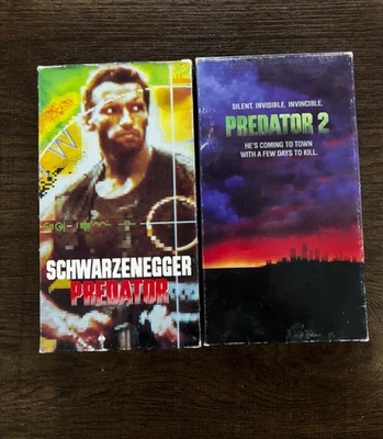 Predator 1 and 2 VHS Tapes Lot Arnold Schwarzenegger 80s 90s Sci-Fi Action - Image 1 of 4