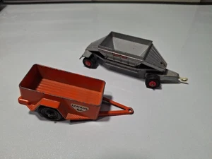 Vintage Lesney Euclid Quarry Dump Trailer + Tootsietoy U-Haul Trailer Lot 1960s - Picture 1 of 13