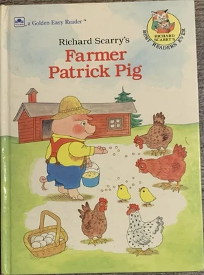 RARE! 1st Vtg HB Ed. Richard Scarry’s Farmer Patrick Pig A Golden Book 1988 GOOD - Image 1 of 4