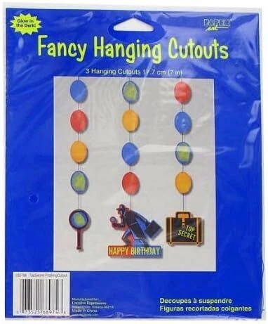 Top Secret Agent Detective Spy Kids Birthday Party Decoration Dangling Cutouts - Image 1 of 1