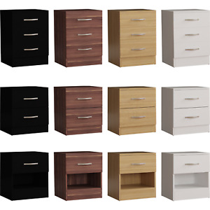 Riano Bedside Chest 1 2 3 Drawer Wood Bedroom Storage Furniture Cabinet Unit