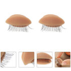  2 Pairs Round Brush for Blow Drying Detachable Eyes Head Model