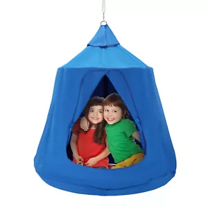 VEVOR Hängesessel Hängematte Kinder Sessel Hängehöhle Schaukel 110x117cm Blau - Bild 1 von 12