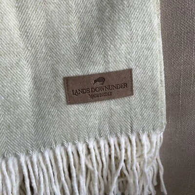 Lands Downunder Italian Herringbone Throw, AH-SAGE - Image 1 of 3