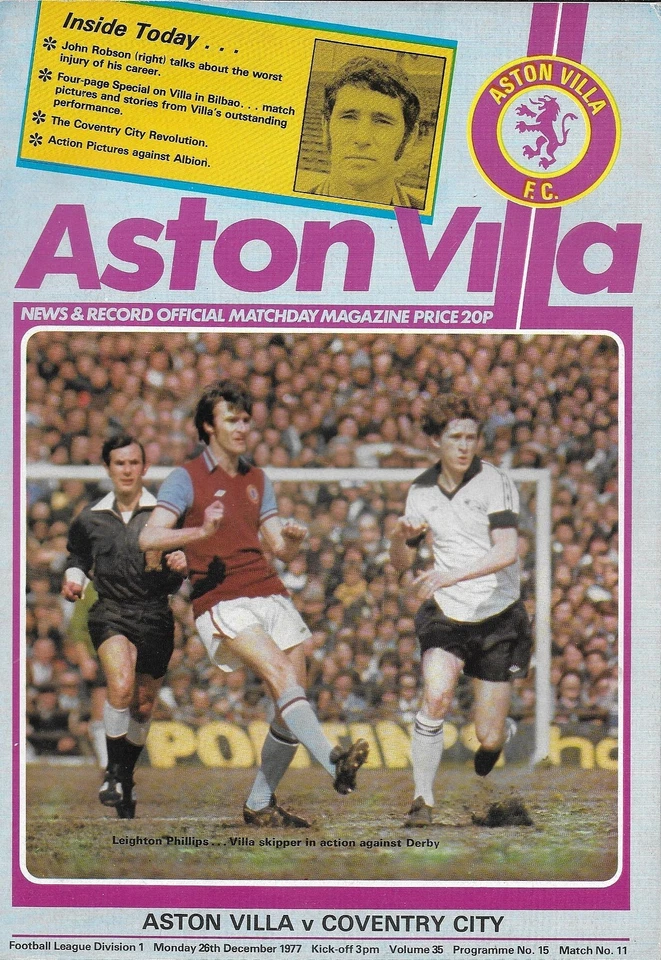 Football Programme>ASTON VILLA v COVENTRY CITY Dec 1977 - Image 1 of 1