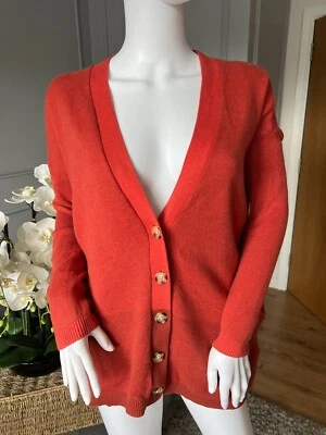 Vintage Hobbs NW3 Cardigan Size UK 6 Cotton Wool Blend Orange  - Image 1 of 4