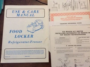 Vintage Food Locker Refrigerator - Freezer Use & Care Manual  - Picture 1 of 1