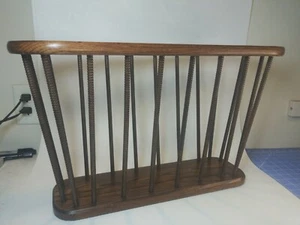Mid Century Modern MCM Wood Magazine Rack Holder Wooden 1960s Three Mountaineers - Picture 1 of 7