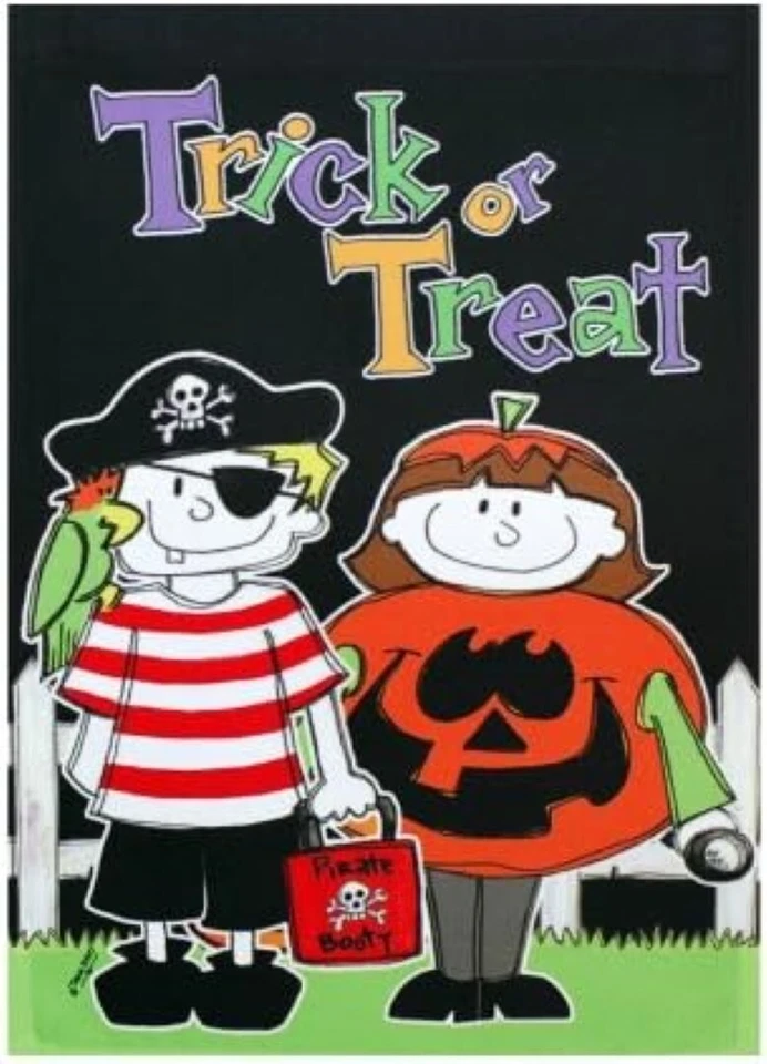 Lluvia o Brillo Truco o Trato Grande Porche Jardín Bandera 28x40 Foto 1 de 1