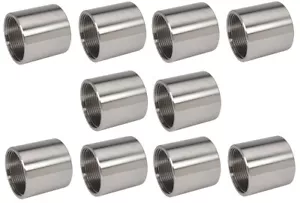 (10 Pack) 1-1/4" NPT 304 Full Coupling Stainless Steel | Female Pipe Coupler - Picture 1 of 3