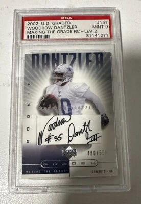 Woodrow Dantzler  2002 UD Graded Rookie Autograph RC Auto #157 /550 Black PSA 9 - Image 1 of 2