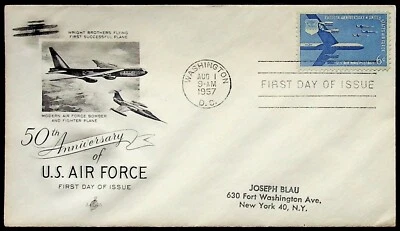 1964 First Day of Issue 5¢ MODERN AIR FORCE BOMBER DC Postmark - Image 1 of 2