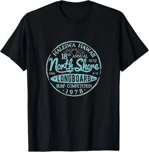 North Shore Long Board Surf Gift Unisex T-Shirt - Picture 1 of 4