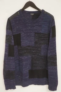 Hombres Desigual Suéter Azul De Algodón Transpirable Cuello Redondo L XOA548 - Imagen 1 de 10
