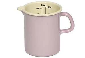 Riess Küchenmaß 9cm 0,5l rosa Messbecher Michkrug Schnabeltopf Topf Emaille - Bild 1 von 5