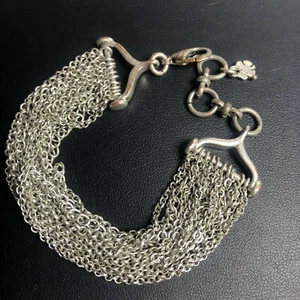 2865 Lucky brand silver tone Multi chain layered bracelet 7-7.5" - Picture 1 of 3