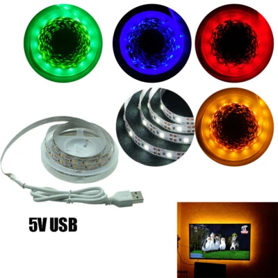 DC 5V USB LED Strip 2835 White Warm White Red Blue TV Background Lighting Tape  - Image 1 of 4