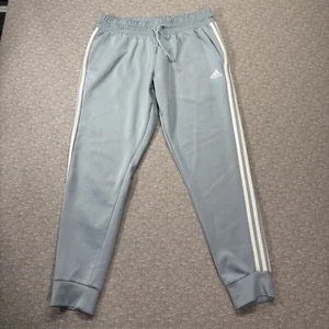 Adidas Track Pants Boys L 16-18 Light Blue 3 Stripes joggers Athletic - Picture 1 of 10