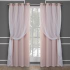Exclusive Home Catarina Layered Solid Room Darkening Blackout And Sheer Gromm...