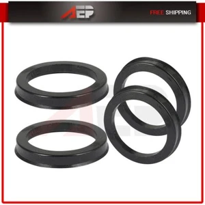 4 pcs ID-56.15 to OD-73 mm Wheel Hub Centric Rings plastic Black - Picture 1 of 5
