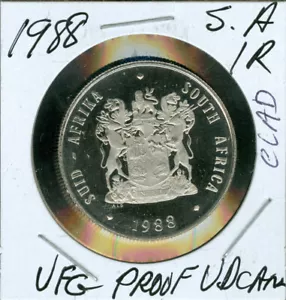 1988 SÜDAFRIKA 1 RAND ULTRA FEINSTER PROOF ULTRA DCAM. - Bild 1 von 4