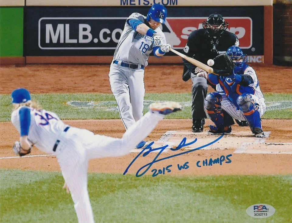 BEN ZOBRIST  KANSAS CITY ROYALS  2015 WS CHAMPS   PSA AUTHENTICATED  SIGNED 8x10 - Image 1 of 1