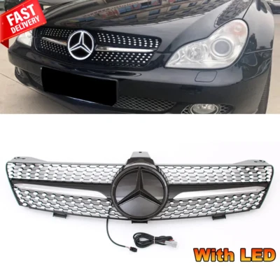 NEW Front Grill Grille W/LED Star For Mercedes Benz W219 CLS500 CLS550 2009-2011 - Image 1 of 4