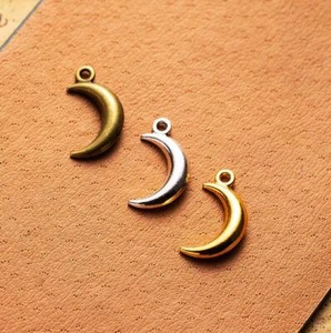 50pcs 19*11MM Alloy Charm Moon Two Side Pendant DIY Jewelry - Picture 1 of 8