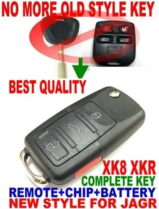 EUROPE STYLE FLIP CHIP KEY REMOTE FOR JAG XK8 XKR KEYLESS ENTRY TRANSPONDER FOB - Picture 1 of 3