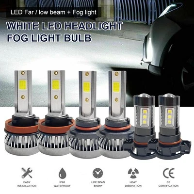 Car LED Bulb Headlight Fog Light Combo For Chevrolet Suburban Tahoe 2007-2014 US Foto 1 de 4