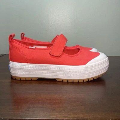 Tênis Keds Mary Jane plataforma Lug lona vermelha tamanho 7 - Imagem 1 de 4