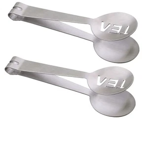 Tea Bag Squeezer, 2PCS Stainless Steel Tea Bag Spoon, Teabag Tong Strainer Ho... - Picture 1 of 7