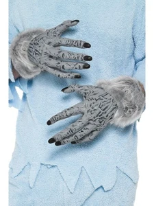 Smiffys Werewolf Furry Hands, Grey - Picture 1 of 1