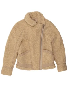 ABERCROMBIE & FITCH Womens Fleece Jacket UK 10 Small Beige Polyester QI24 - Picture 1 of 3