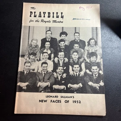 Playbill for Royale Theatre - Leonard Sillman’New Faces Of 1952 Foto 1 de 3