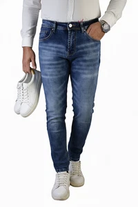 Jeans uomo Elasticizzato Slim Fit elasticizzati vita bassa Skinny Regular capri - Foto 1 di 9