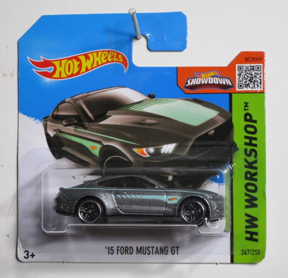 2015 HOT WHEELS SHOWDOWN RARE SHORT CARD HW WORKSHOP '15 FORD MUSTAMG GT - Image 1 of 1