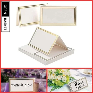 25PCS Table Place Cards, Wedding Name Cards Place Cards with Double Gold Border - Picture 1 of 8