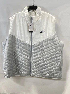 Nike Men's White Gray Therma-FIT Repel Puffer Quilted Vest Size 3XL NWT - Image 1 of 4