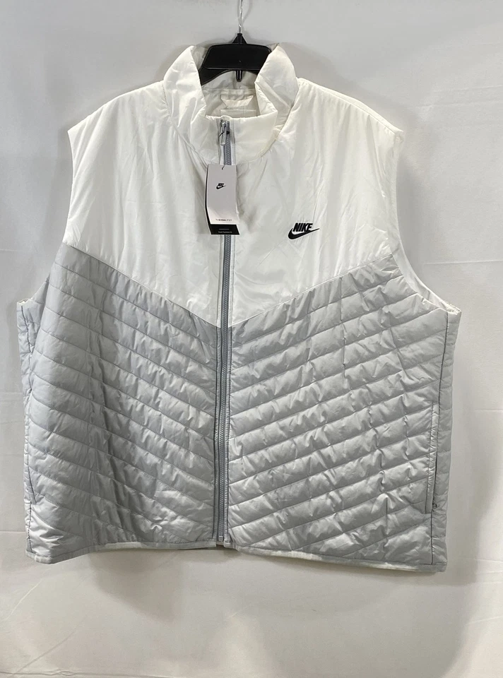 Nike Men's White Gray Therma-FIT Repel Puffer Quilted Vest Size 3XL NWT - Image 1 of 4