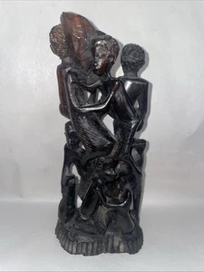 ¿Árbol de la vida africano de madera dura vintage Makonde? Intrincadamente tallado a mano 20,5 cm - Imagen 1 de 13
