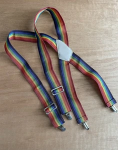 Tirantes Arco Iris Clip Ajustable en X Espalda Orgullo LGBTQ Cinturón Lazos No Elástico - Imagen 1 de 5