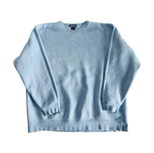 Sudadera De Colección Años 90 Lands End Para Hombres XXL Alta 2XL Y2K Pesada Azul Pastel Cuadrada - Imagen 1 de 6
